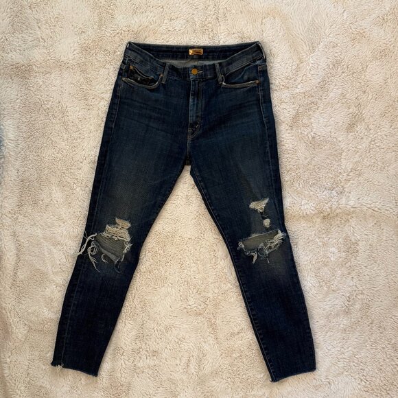 Mother High Waisted Looker Ankle Fray in Wicked Wildflower - Picture 5 of 14